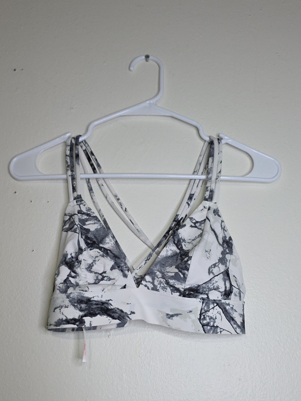 PINK Victoria's Secret gray and white sports bra with pink logo